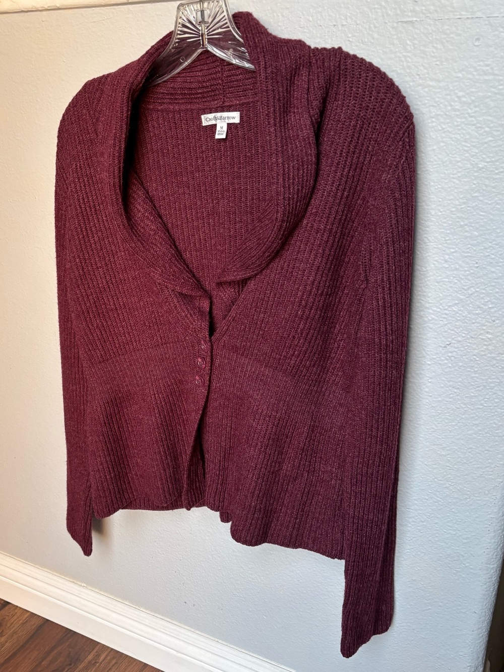 Croft & Barrow Women's
Ribbed Shawl Collar Cardigan
Sweater M